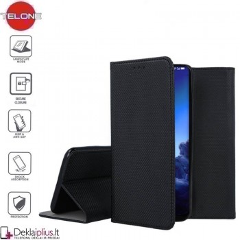 Telone smart magnet serijos atverčiamas dėklas - juodas (Alcatel 3X 2020)